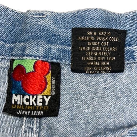 Vintage Mickey & Minnie Mouse Denim Shorts Size 5 Jerry Leigh 100% Cotton. - Picture 9 of 11